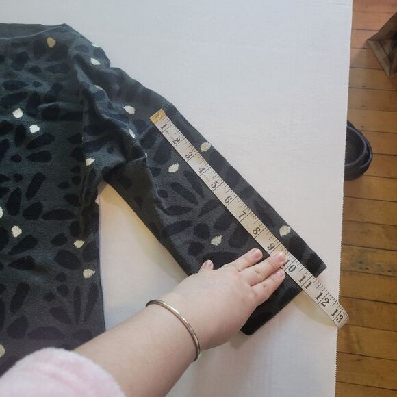 Anthropologie Field Flower Green Long Top 3/4 sleeve Size Xs - Picture 3 of 8